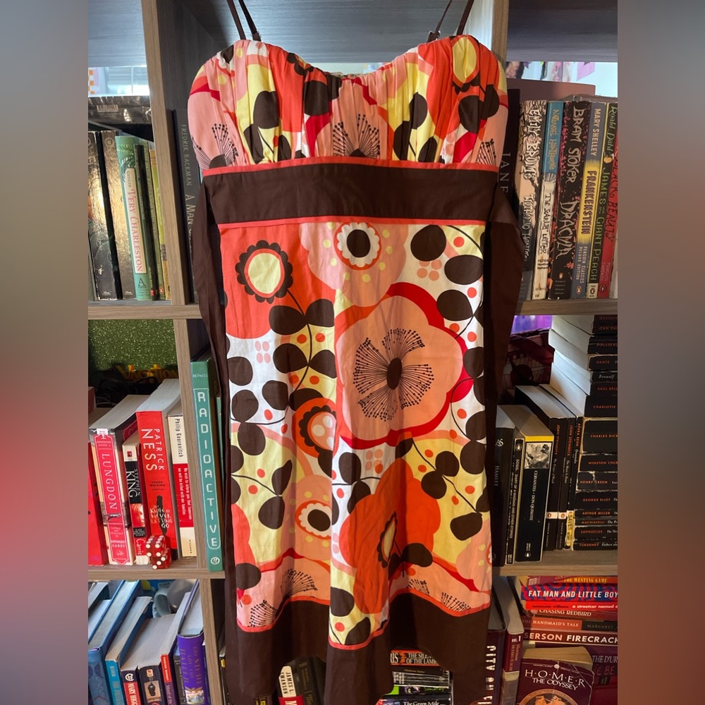 Retro floral printed dress